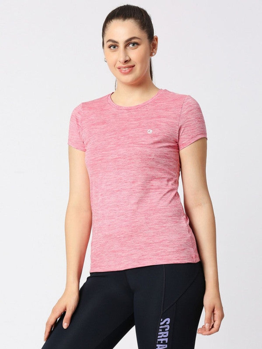 Sportswear Lovable | Women Brick Solid Top - 4W-Cruiser Tee-Br Red