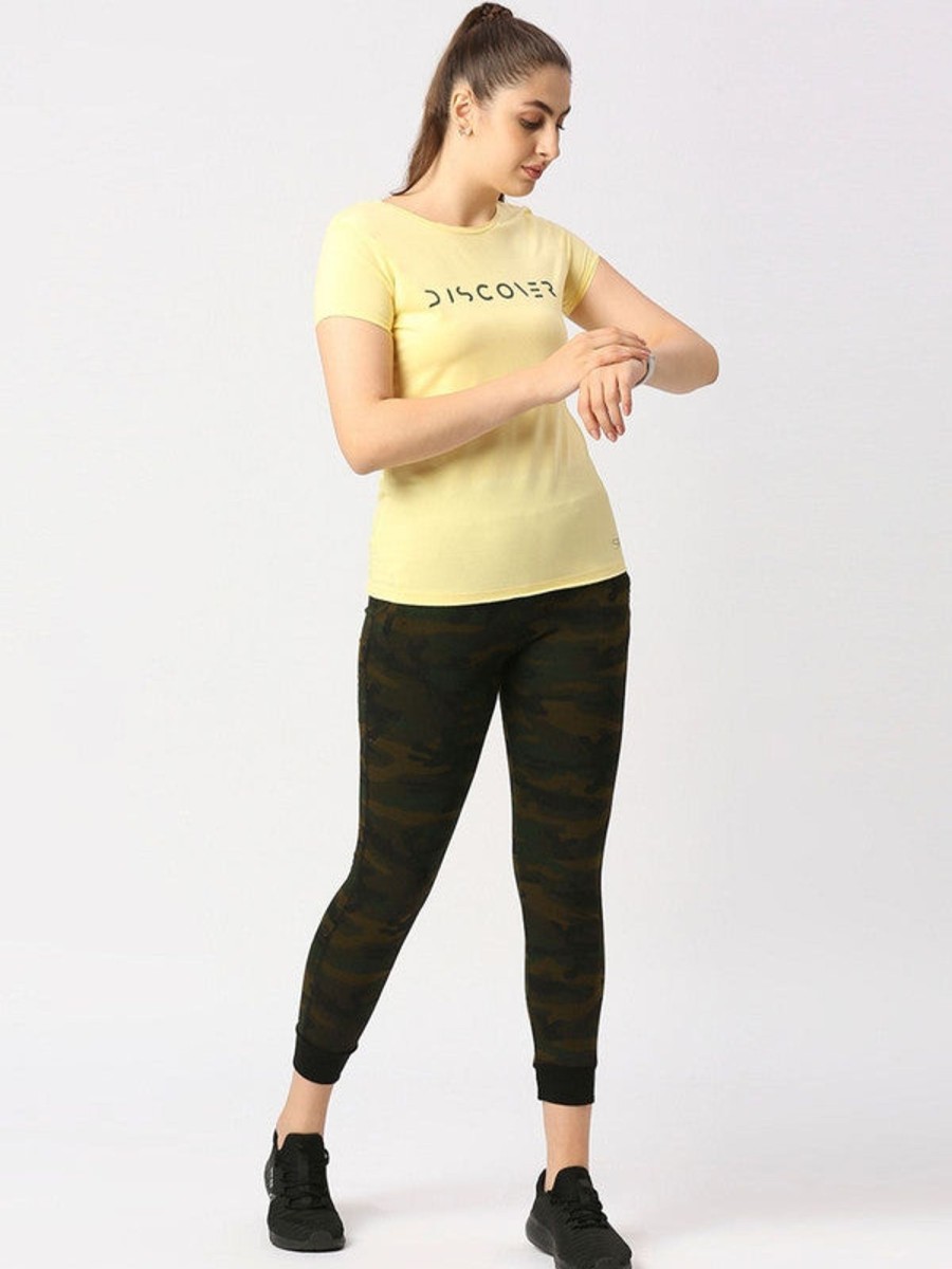 Sportswear Lovable | Women Camouflage Printed Joggers - Zip Track-Camo-Og Olive