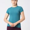 Sportswear Lovable | Women Sea Green Regular Fit Solid Top - Fly Tech Tee-Sg Teal