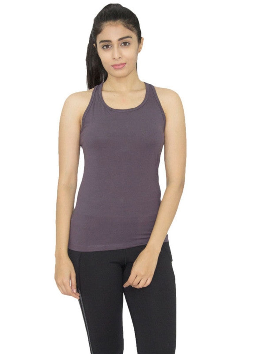 Sportswear Lovable | Women Dark Solid Tops U0026 T-Shirts Racer Back Stretch_Dg Grey