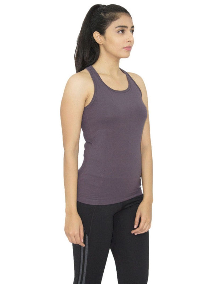 Sportswear Lovable | Women Dark Solid Tops U0026 T-Shirts Racer Back Stretch_Dg Grey