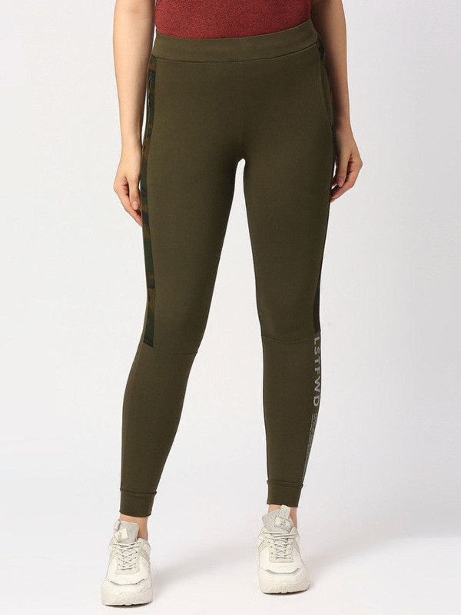 Sportswear Lovable | Women Green Solid Joggers - Combat Wild-Ol Olive