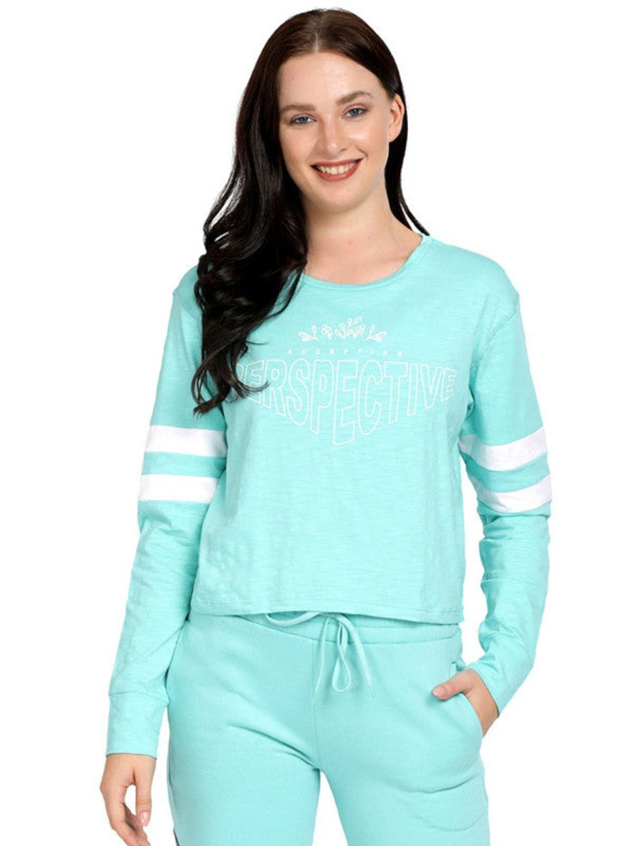 Sportswear Lovable | Women Light Loose Fit Printed T-Shirt - Boundless Top-Av Blue