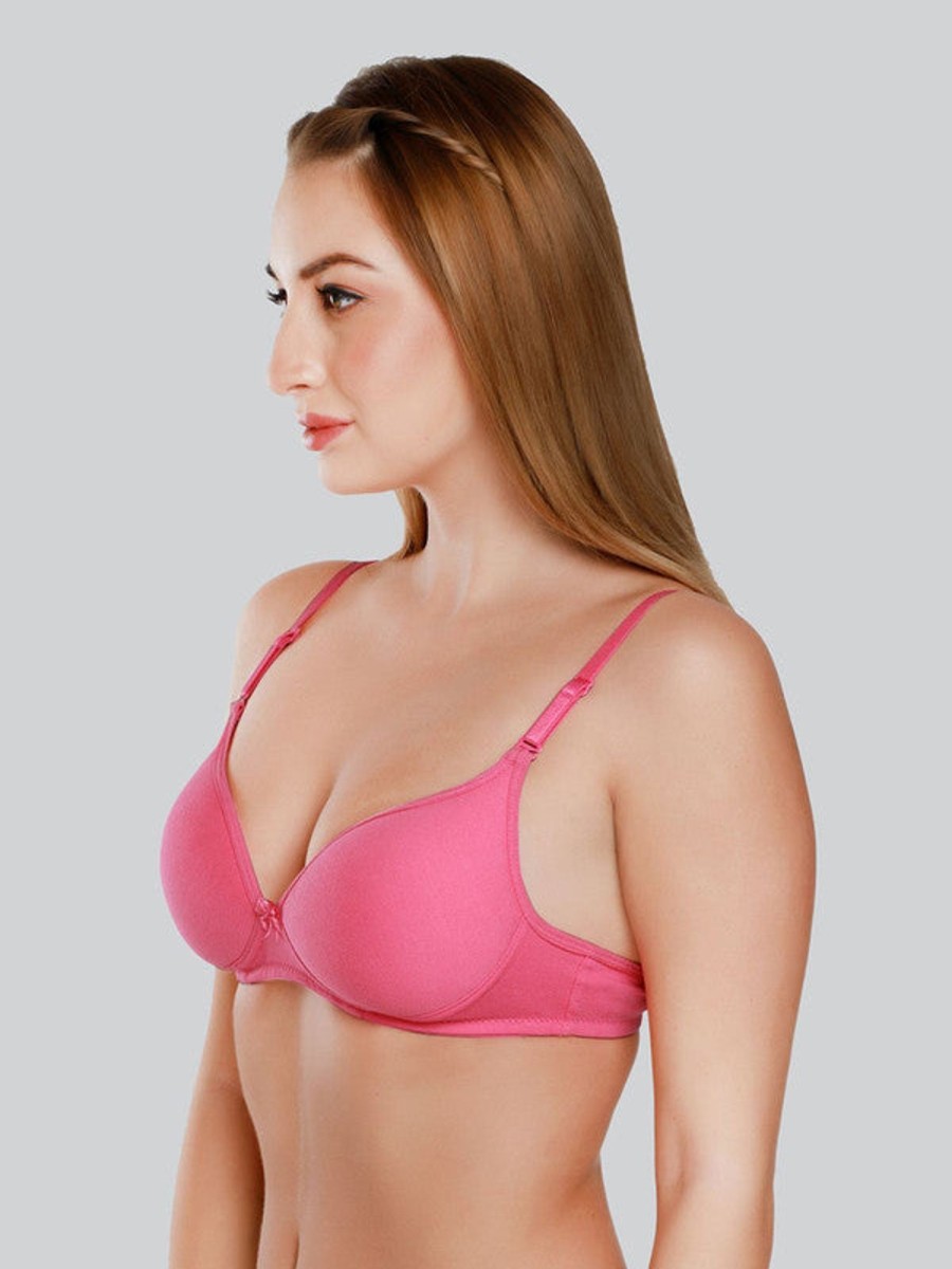 Bra Daisy Dee | Daisy Dee Rose Padded Non Wired 3/4Th Coverage Everyday Bra Nmsti_R. Pink