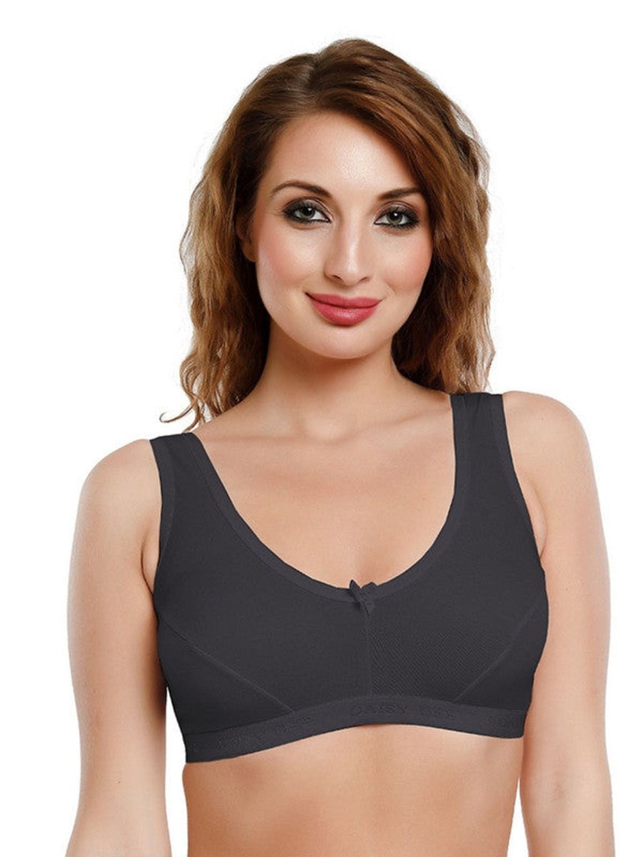 Bra Daisy Dee | Daisy Dee Non Padded Non Wired Full Coverage Sports Bra Nlra_ Black