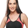 Sportswear Lovable | Lovable Black-Coral Pink Padded Non Wired Full Coverage Sports Bra L3516_Black-Coral Pink Multicolor