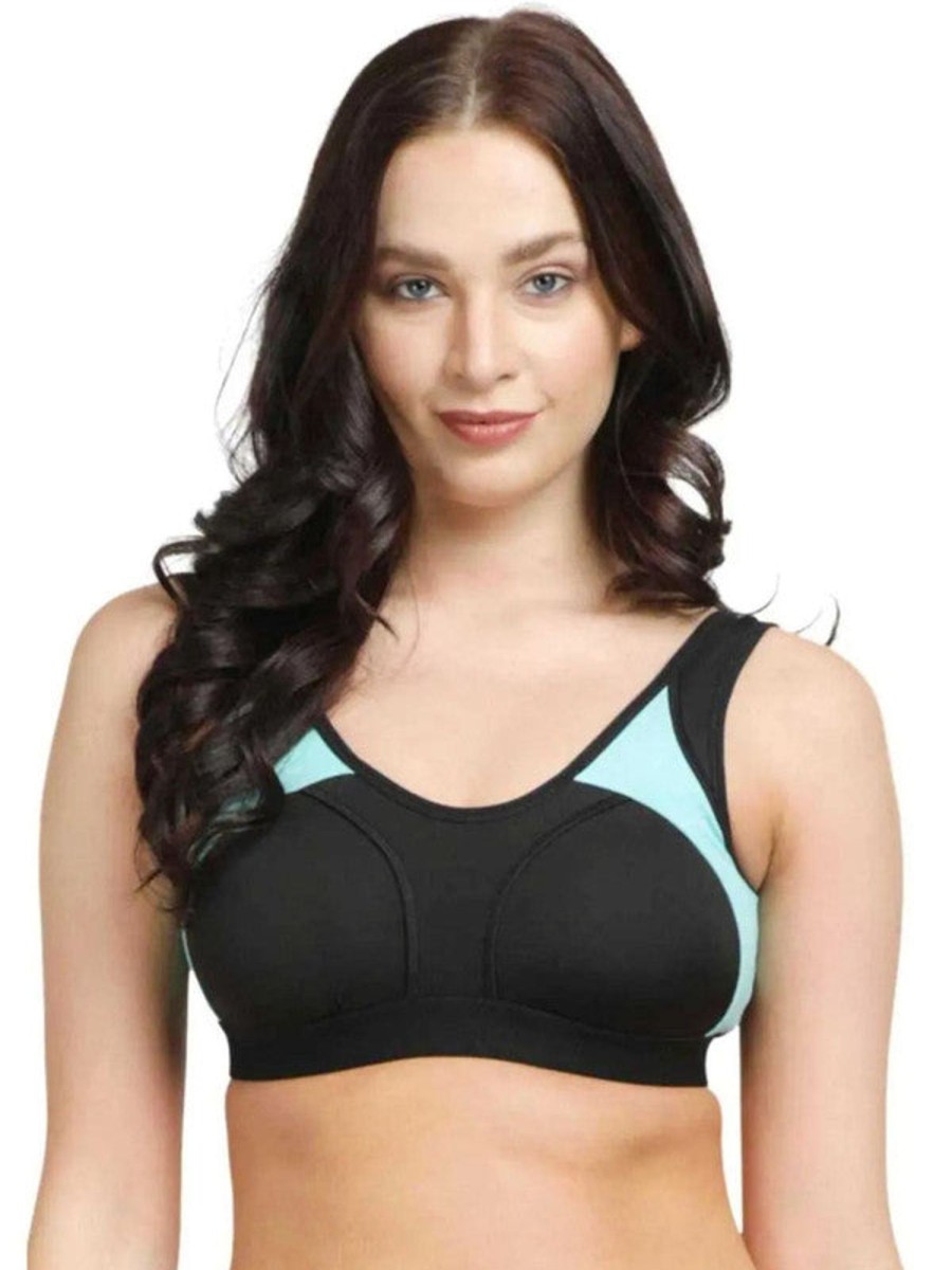 Sportswear Lovable | Lovable Black-Neo Mint Padded Non Wired Full Coverage Bra L3516-Xc_Black-Neo Mint Multicolor