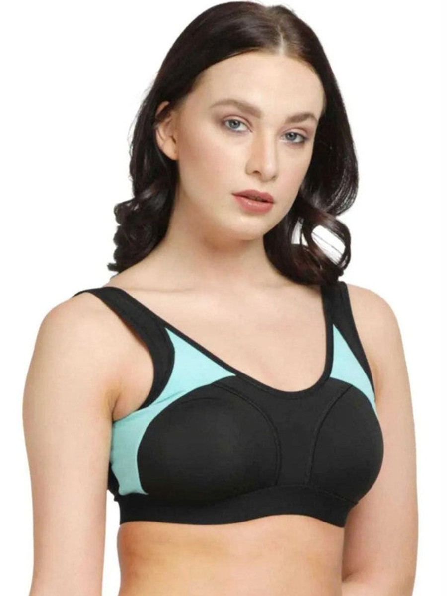 Sportswear Lovable | Lovable Black-Neo Mint Padded Non Wired Full Coverage Bra L3516-Xc_Black-Neo Mint Multicolor