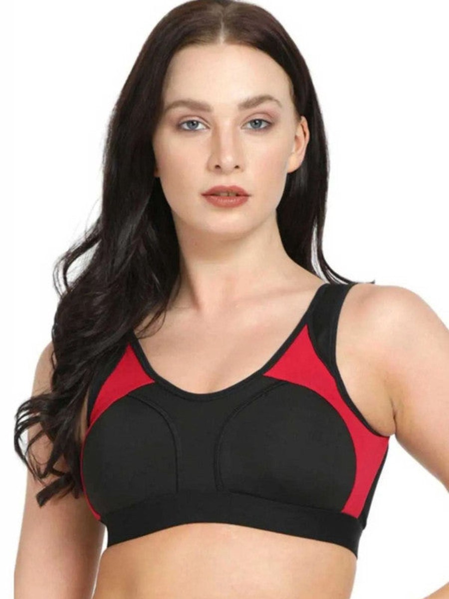 Sportswear Lovable | Lovable Black-Fuschia Padded Non Wired Full Coverage Bra L3516-Xc_Black-Fuschia Multicolor