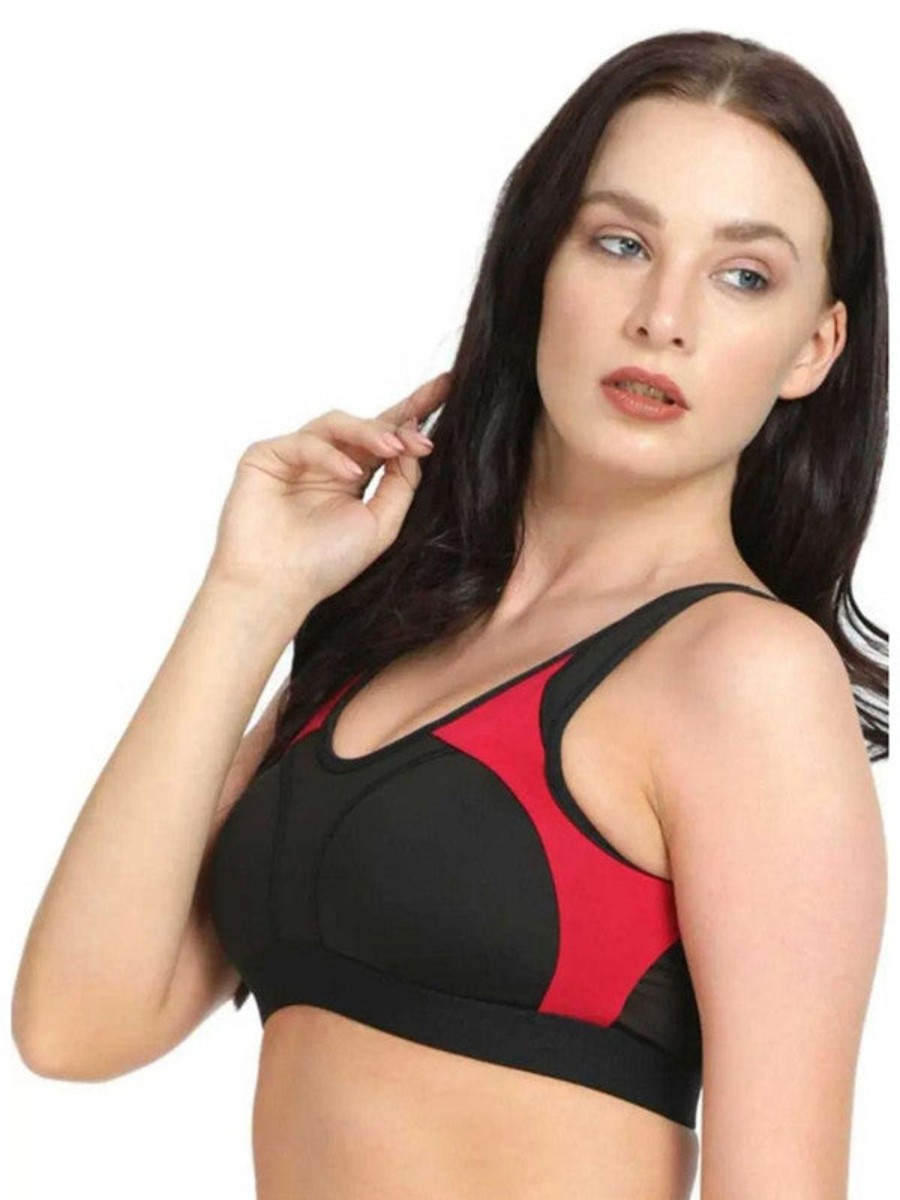 Sportswear Lovable | Lovable Black-Fuschia Padded Non Wired Full Coverage Bra L3516-Xc_Black-Fuschia Multicolor