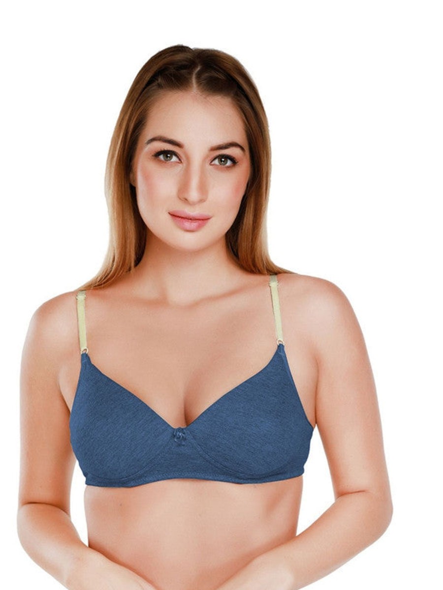 Bra Daisy Dee | Daisy Dee Denim Padded Non Wired Full Coverage Bra Njzz_D. Blue