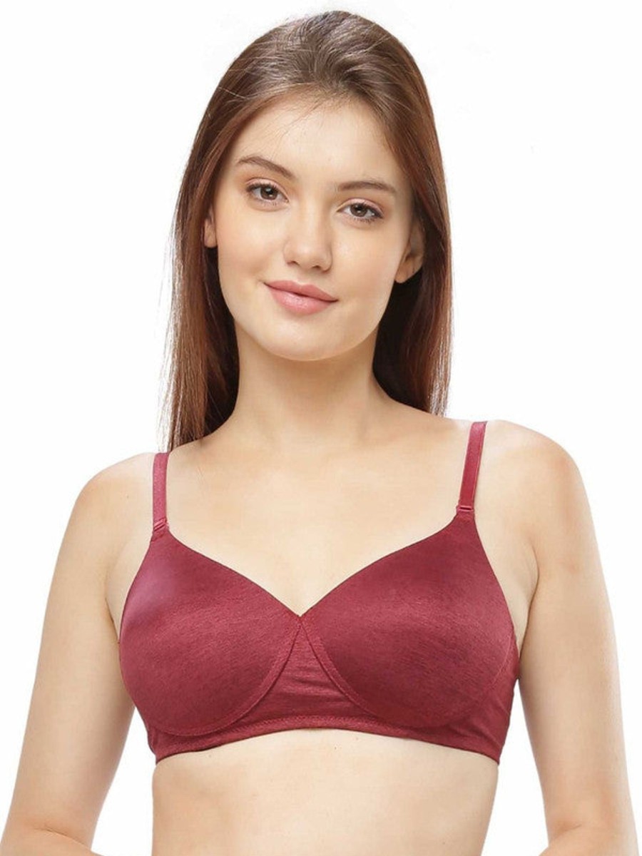 Bra Lovable | Lovable Padded Non Wired Full Coverage Bra - Confi-53 Maroon