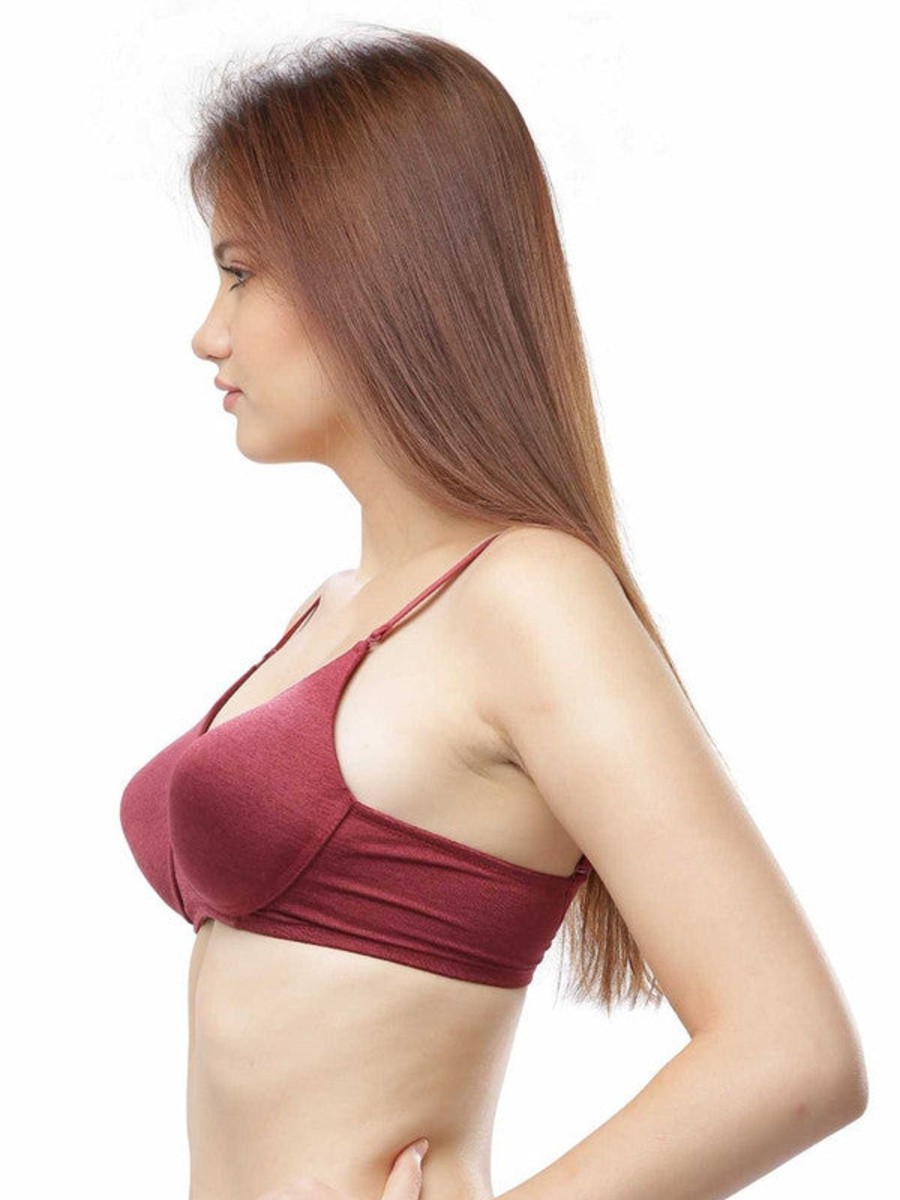 Bra Lovable | Lovable Padded Non Wired Full Coverage Bra - Confi-53 Maroon