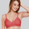 Bra Daisy Dee | Daisy Dee Carrot Pink Non Padded Non Wired Full Coverage Bra Nlbla_Carrot Coral