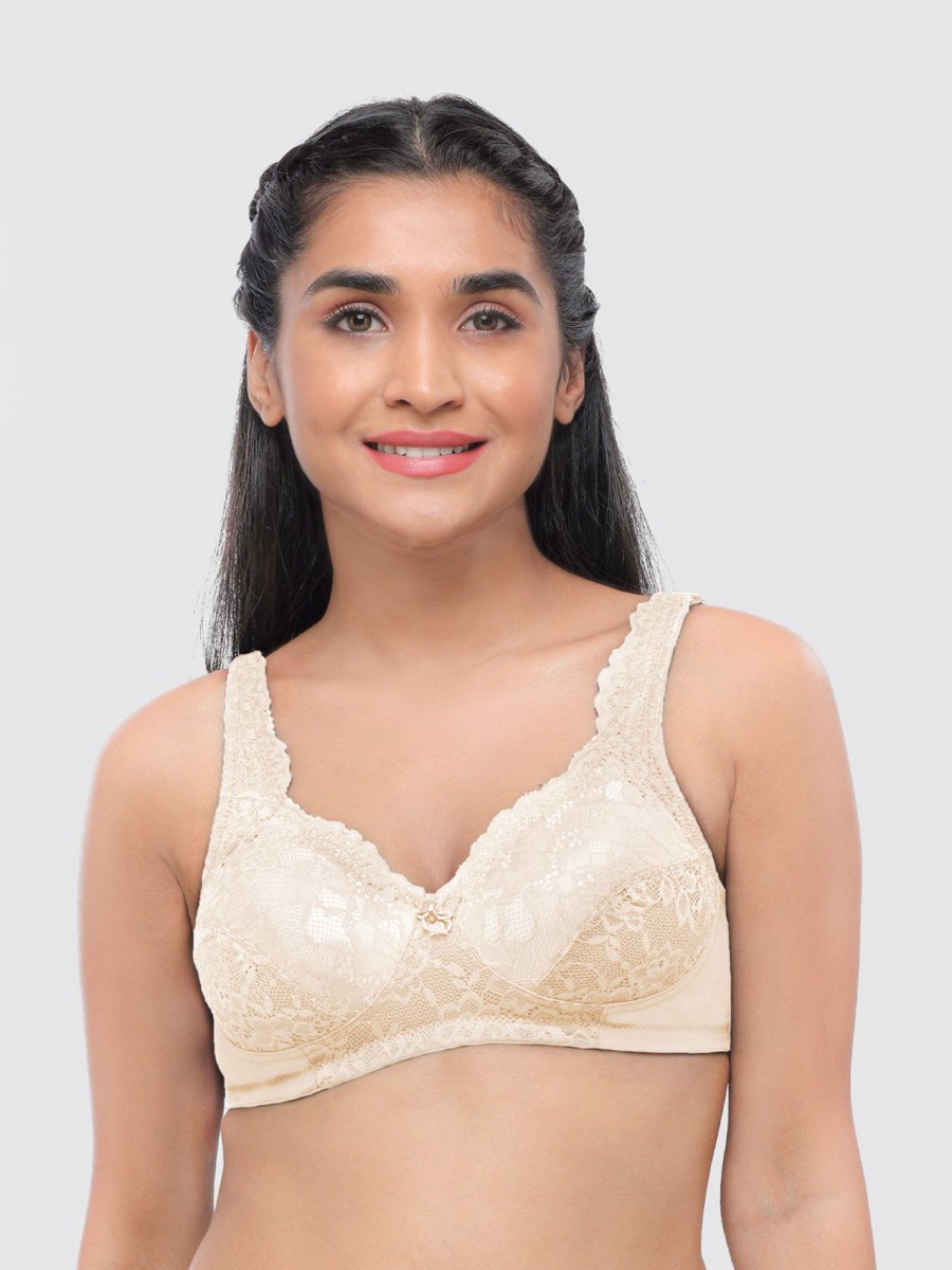 Bra Lovable | Lovable Cream Non Padded Non Wired Full Coverage Bra Original-Cream Beige