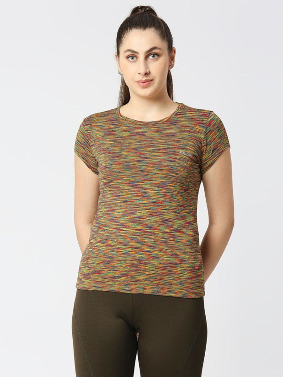 Sportswear Lovable | Women Regular Fit Solid Top - Fly Tech Tee-Sl-Dp Multicolor