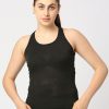 Sportswear Lovable | Women Solid Top - Adventure Racer Back-Bk Black