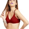 Bra Lovable | Lovable Dark Non Padded Non Wi Full Coverage Bra Ultra-Dark Red