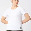 Sportswear Lovable | Women Solid Regular Fit Sports T-Shirt - Ventura Tee-Wh White