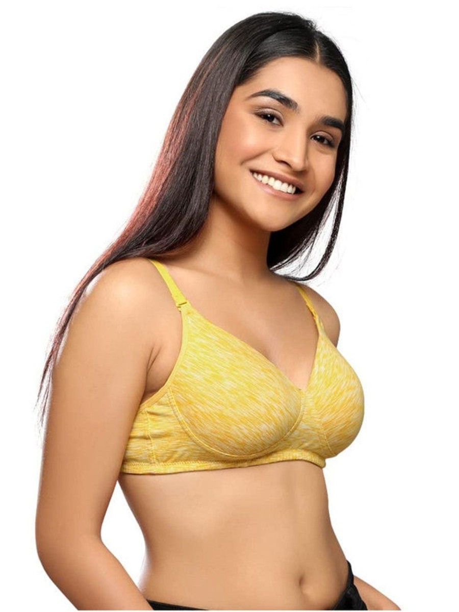 Bra Daisy Dee | Daisy Dee Mango Melange Padded Non Wired Full Coverage Bra Nsgnra_Mango Mlg Yellow