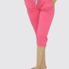 Sportswear Lovable | Women Pink Solid Capri At-Ease Capri _Cp Coral