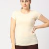 Sportswear Lovable | Women Ivory Regular Fit Solid Top - C.Neck Tee Meu0026My 2.0-Ivory Beige