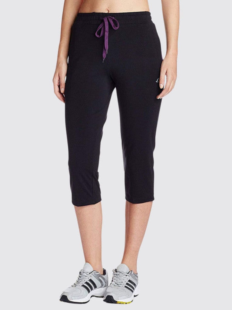 Sportswear Lovable | Women Solid Capri At-Easecapri_ Black