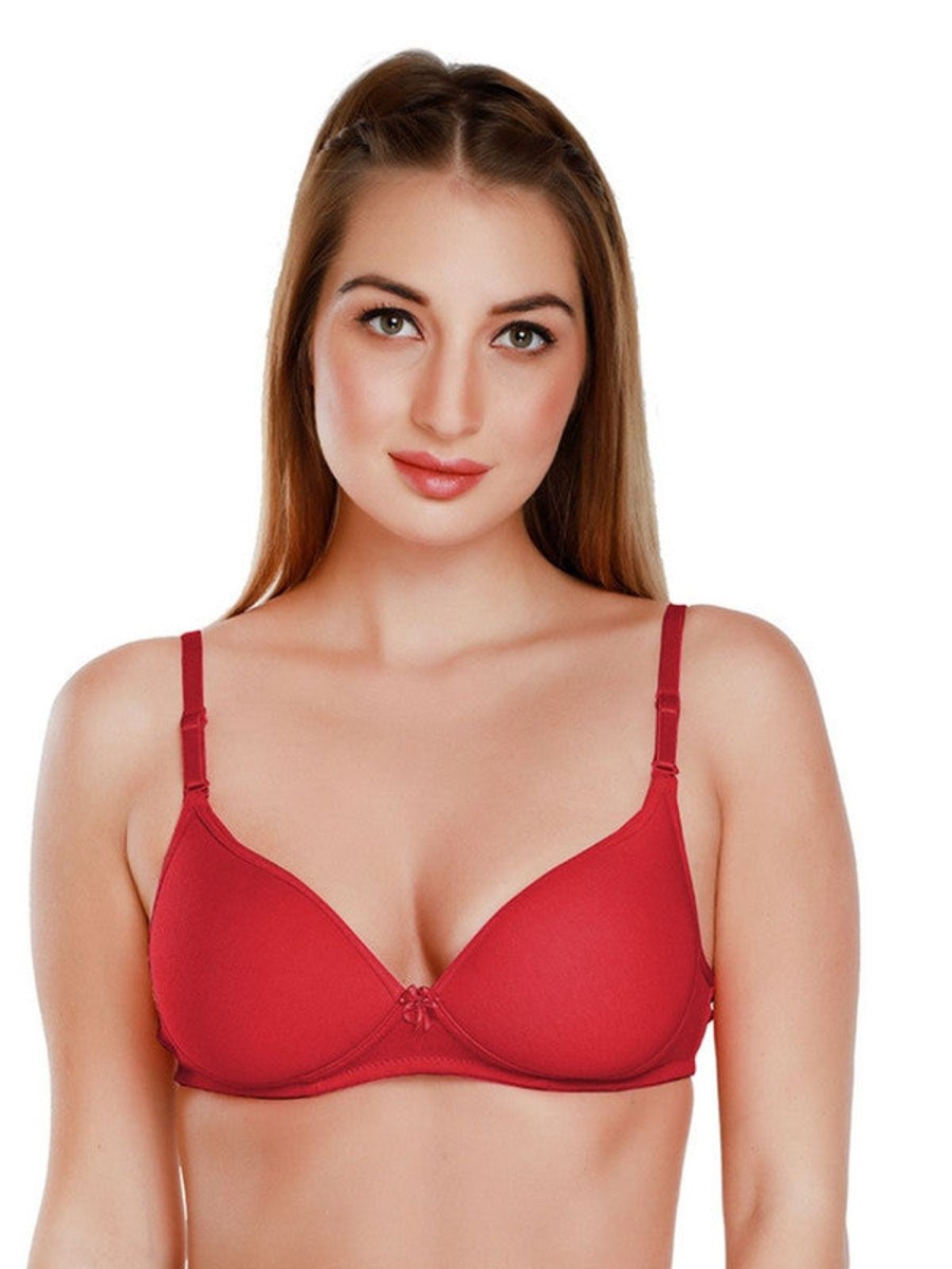 Bra Daisy Dee | Daisy Dee Padded Non Wi 3/4Th Coverage Everyday Bra Nmsti_ Red