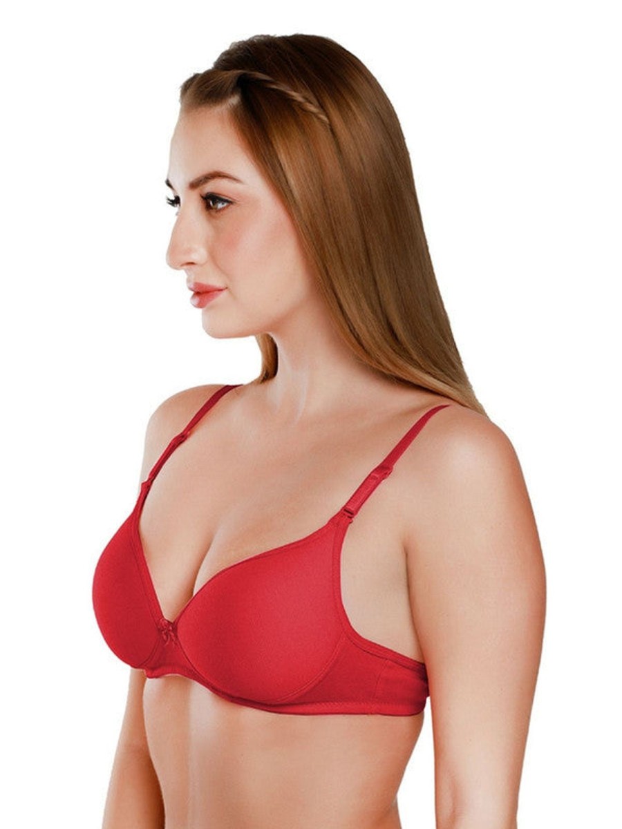 Bra Daisy Dee | Daisy Dee Padded Non Wi 3/4Th Coverage Everyday Bra Nmsti_ Red