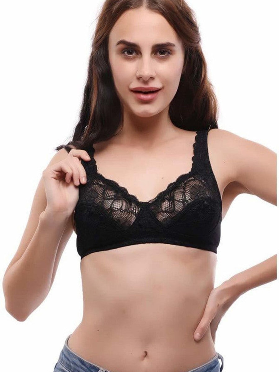 Bra Lovable | Lovable Non Padded Non Wired Full Coverage Bra L0596_ Black