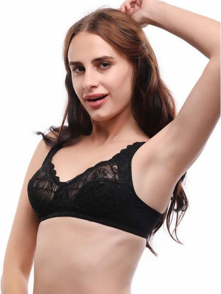 Bra Lovable | Lovable Non Padded Non Wired Full Coverage Bra L0596_ Black