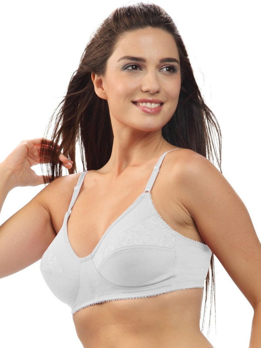 Bra Lovable | Lovable Non Padded Non Wired Full Coverage Bra L-0196_ White