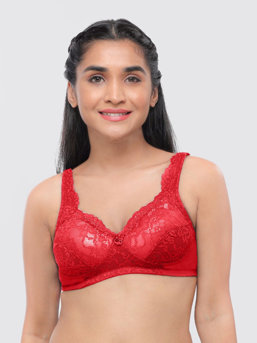 Bra Lovable | Lovable Non Padded Non Wi Full Coverage Bra Original Red