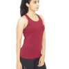 Sportswear Lovable | Women Solid Sports Tank Top - Racer Back Stretch_Mn Maroon