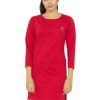 Nightwear Lovable | Women Regular Fit Solid Long Top - Pretty Woman Tee Red