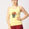 Sportswear Lovable | Women Solid Top - Floral Cup Racerback-My Yellow