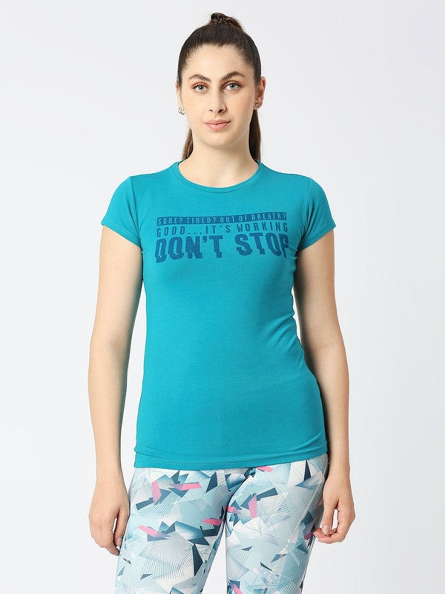 Sportswear Lovable | Women Sea Solid Sports Top - Balance Tee-Sg Green