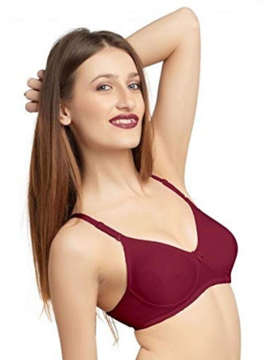 Bra Daisy Dee | Daisy Dee Dark Non Padded Non Wired Full Coverage Bra Nesprt_D. Maroon