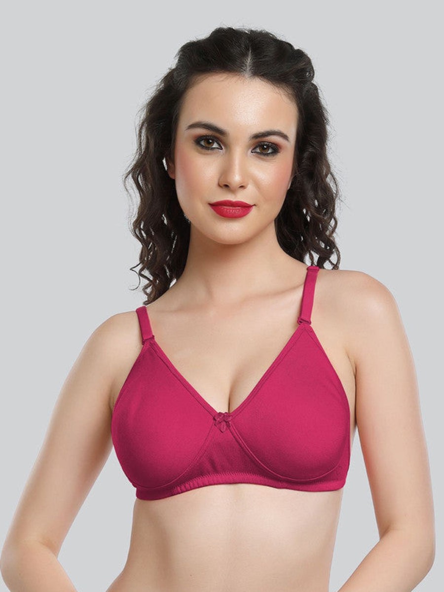 Bra Lovable | Lovable Raspberry Non Padded Non Wired Full Coverage Bra Le-230-Raspberry Pink