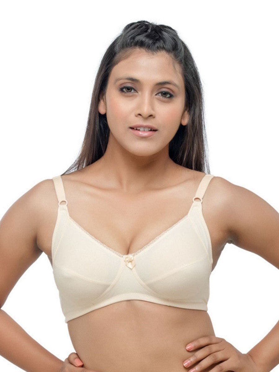 Bra Lovable | Lovable Cream Non Padded Non Wired Full Coverage Bra Comfyst_Cream Beige