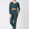 Nightwear Lovable | Women Melange Solid Regular Fit Nightwear Set - Moon Drift-006 Bg-Ml Green