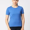 Sportswear Lovable | Women Ink Solid Regular Fit Sports T-Shirt - Ventura Tee-Ib Blue