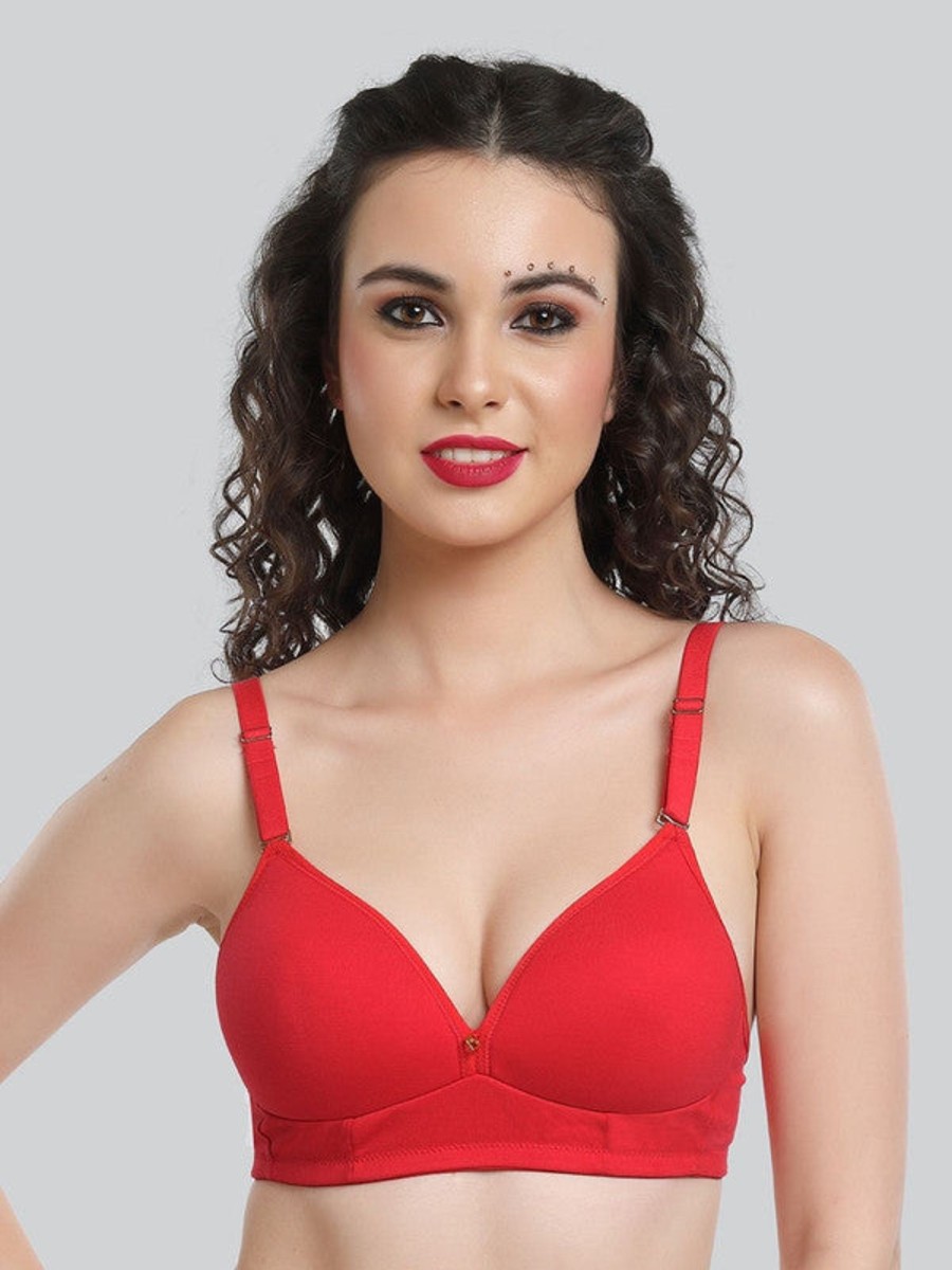 Bra Lovable | Lovable Prime Padded Non Wi Full Coverage Bra Le-236-Prime Red