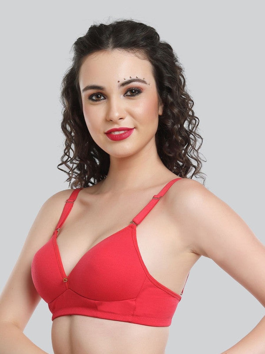 Bra Lovable | Lovable Prime Padded Non Wi Full Coverage Bra Le-236-Prime Red