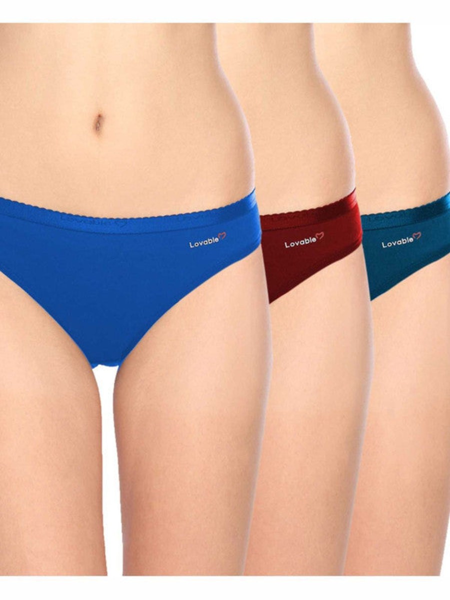 Panty Lovable | Women Assorted Solid Hipster Panty - Cottonbikini-Assorted Multicolor