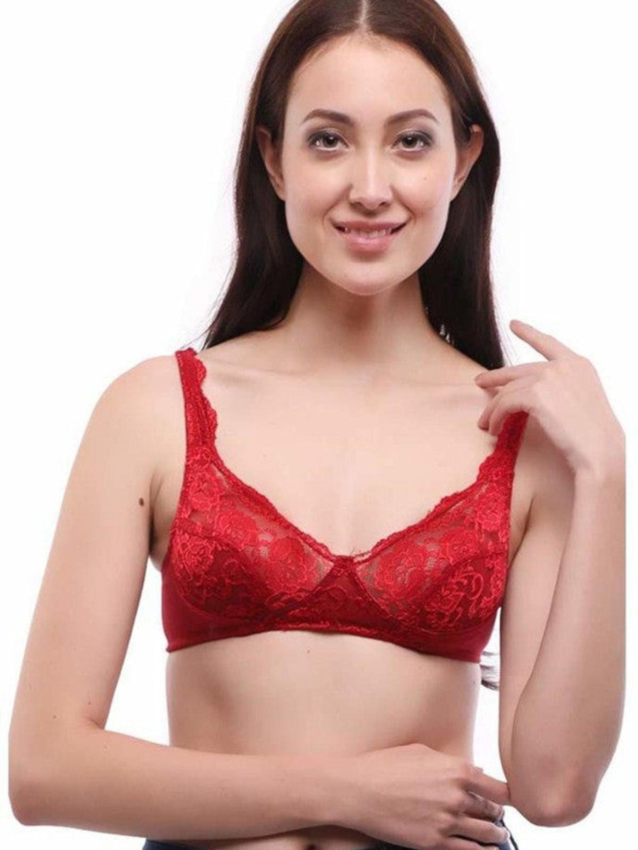 Bra Lovable | Lovable Non Padded Non Wired Full Coverage Bra L0596_ Maroon