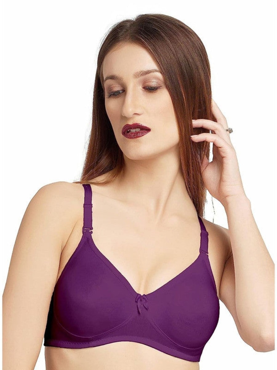 Bra Daisy Dee | Daisy Dee Wine Non Padded Non Wired Full Coverage Bra Nesprt_Wine Purple