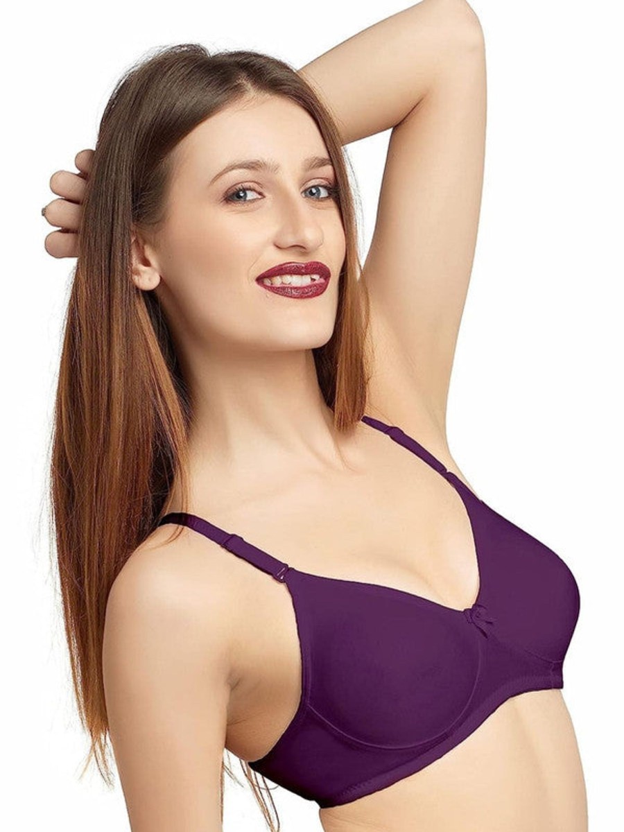 Bra Daisy Dee | Daisy Dee Wine Non Padded Non Wired Full Coverage Bra Nesprt_Wine Purple