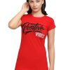 Sportswear Lovable | Women Crimson Regular Fit Solid Top - Crew Neck Tee Print-Cr-1 Red