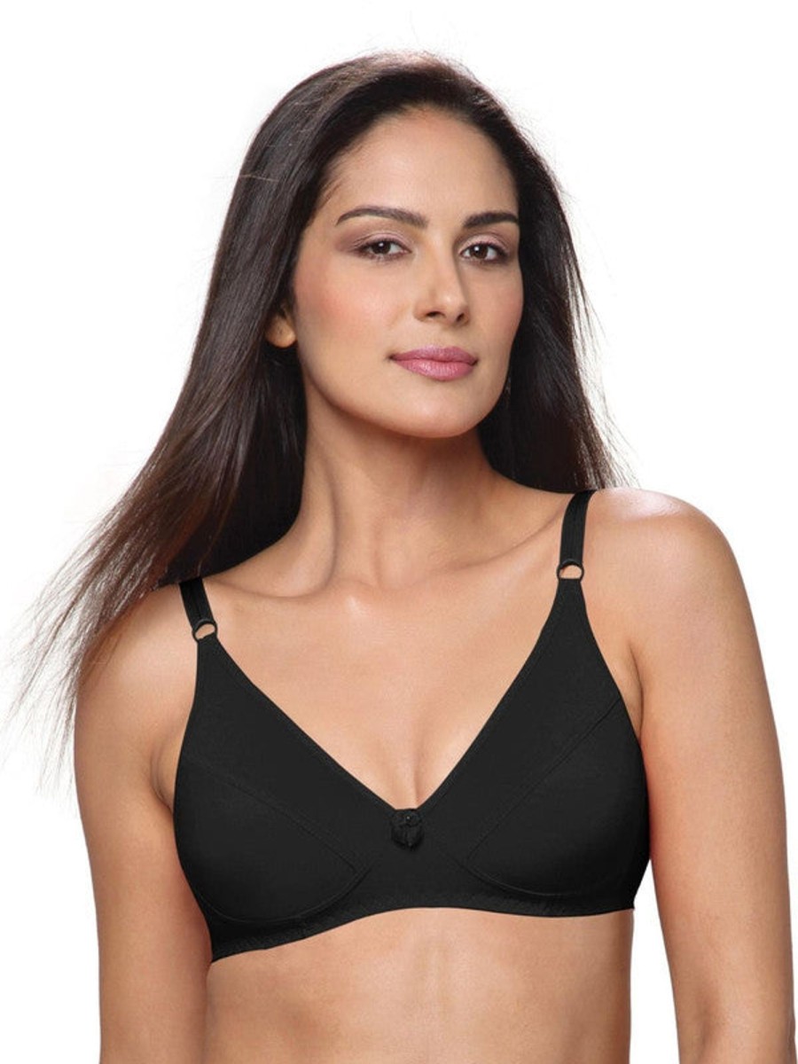 Bra Lovable | Lovable Non Padded Non Wired Full Coverage Bra L-1797 Black